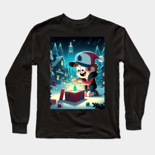 Unveiling Enigmatic Holiday Magic: Gravity Falls Christmas Art for Iconic Festive Designs! Long Sleeve T-Shirt